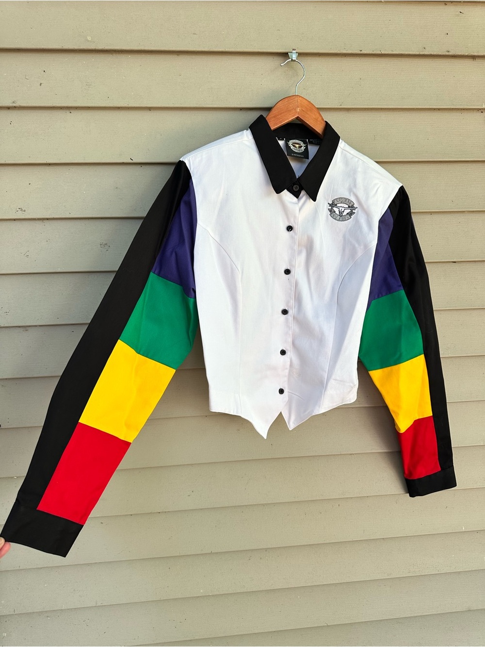 Vintage rainbow western shirt Asphalt Cowgirl large 90s